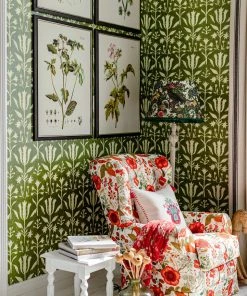 Mind The Gap Folk Couture Tulipan Indigo Wallpaper