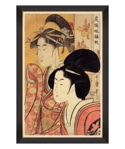 Mind The Gap - Kitagawa Utamaro - Two Beauties Framed Art Indigena