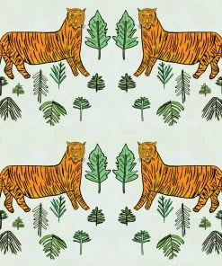 Annika Reed Studio New Tiger Tiger Oyster Linen - Serpentine
