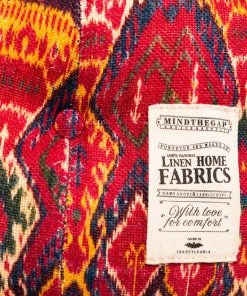 Mind The Gap Indigena Fez Tufted Stool - Uzbek Ikat Linen