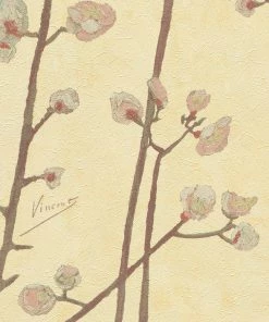 Thedesignyarduk Van Gogh Wallpaper Flowering Plum Orchid Sunlight Cream Les Jardins Royaux