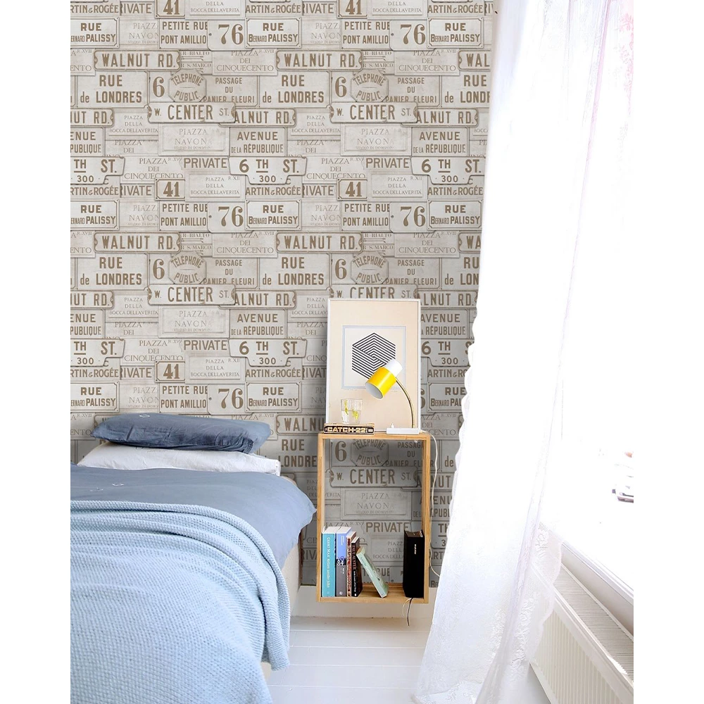 Mind The Gap Les Jardins Royaux Vintage Signs Taupe Wallpaper 4 Mind The Gap Les Jardins Royaux Vintage Signs Taupe Wallpaper