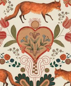 Mind The Gap The Vixen - Anthracite Wallpaper Folk Couture