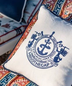 Mind The Gap VOYAGE Linen Embroidered Cushion