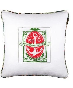 Mind The Gap Wandering The Sea / Birds Of Paradise Embroidered Cushion Havana Tropicana