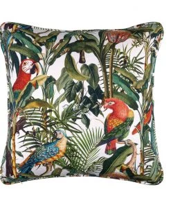 Mind The Gap Wandering The Sea / Birds Of Paradise Embroidered Cushion Havana Tropicana