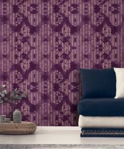 Mind The Gap Bohemian Dream Washed Shibori Burgundy Wallpaper