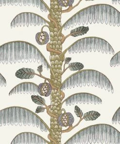Josephine Munsey Palm Stripe Wallpaper In Edge Sand Rose & Thorn