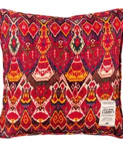 Mind The Gap Indigena Asian Crane / Uzbek Ikat Embroidered Cushion