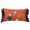 Mind The Gap Blackbird Linen Cushion Small Rose & Thorn