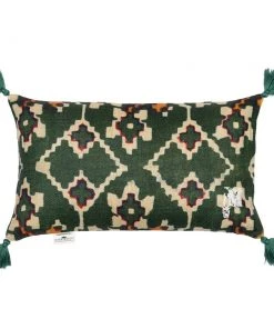 Mind The Gap Zold Linen Small Cushion